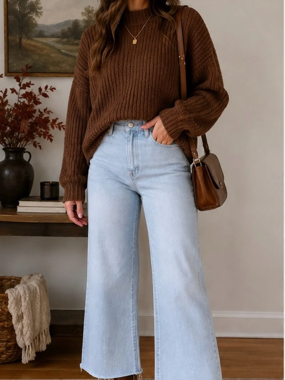 Dear John Fiona Wide Leg Cropped Jeans Size 26 Light Blue Denim